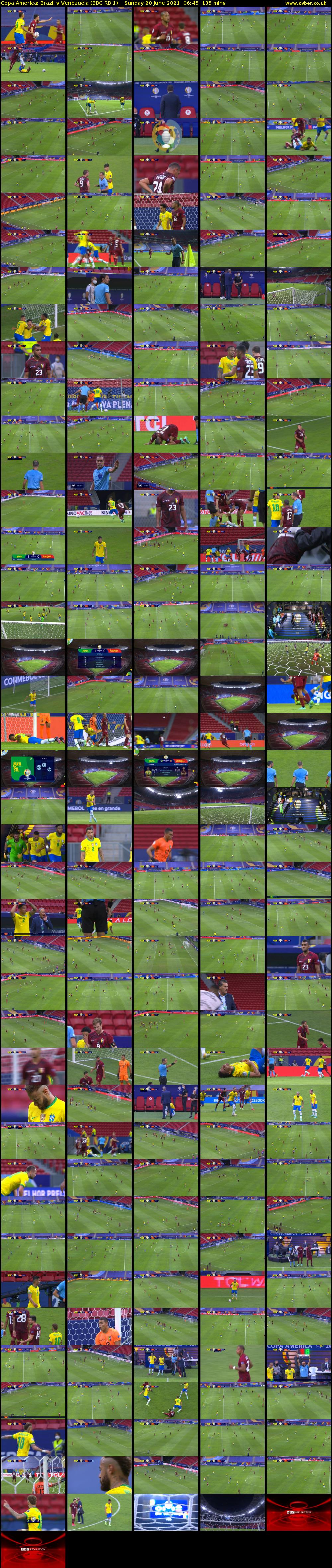 Copa America: Brazil v Venezuela (BBC RB 1) Sunday 20 June 2021 06:45 - 09:00
