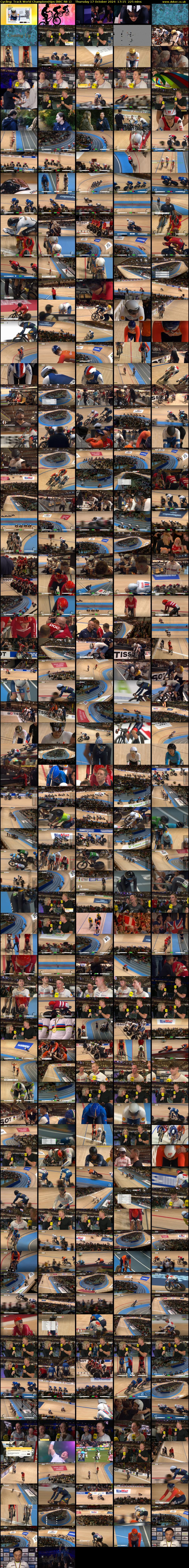 Cycling: Track World Championships (BBC RB 1) Thursday 17 October 2024 17:15 - 21:00