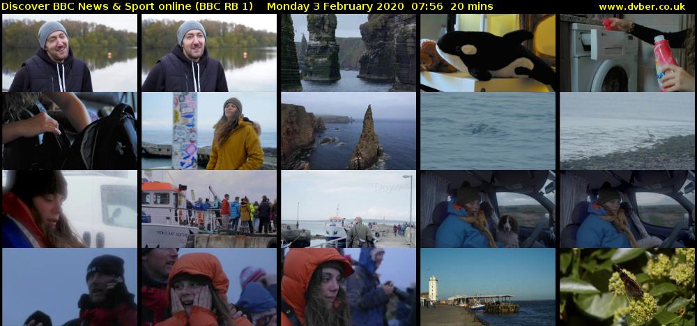 Discover BBC News & Sport online (BBC RB 1) Monday 3 February 2020 07:56 - 08:16
