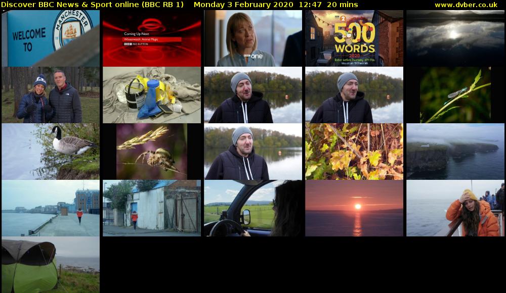 Discover BBC News & Sport online (BBC RB 1) Monday 3 February 2020 12:47 - 13:07