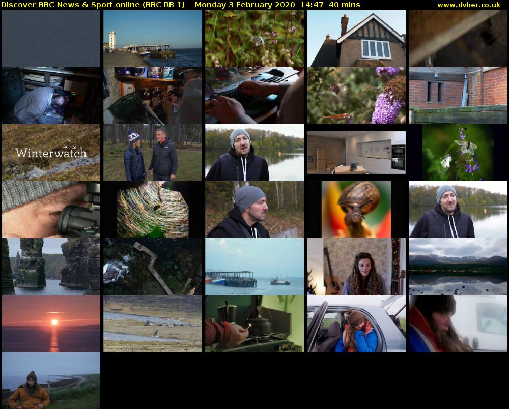 Discover BBC News & Sport online (BBC RB 1) Monday 3 February 2020 14:47 - 15:27