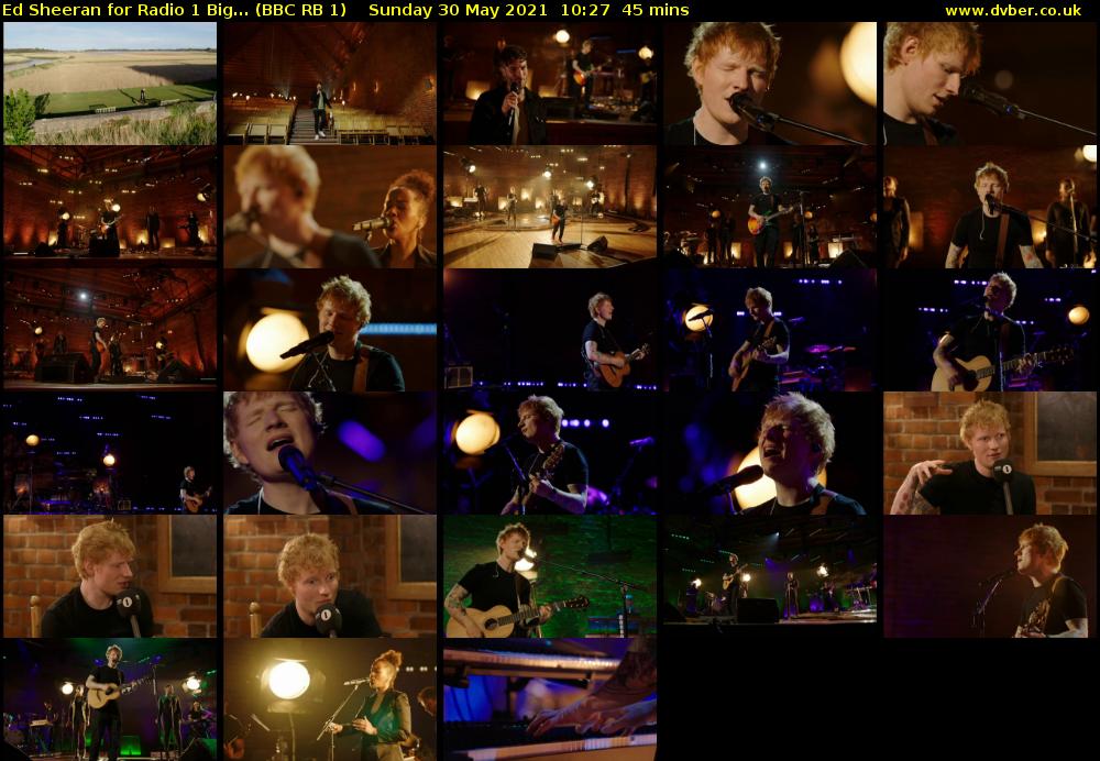 Ed Sheeran for Radio 1 Big... (BBC RB 1) Sunday 30 May 2021 10:27 - 11:12