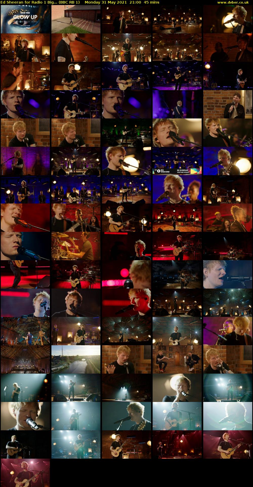 Ed Sheeran for Radio 1 Big... (BBC RB 1) Monday 31 May 2021 21:00 - 21:45