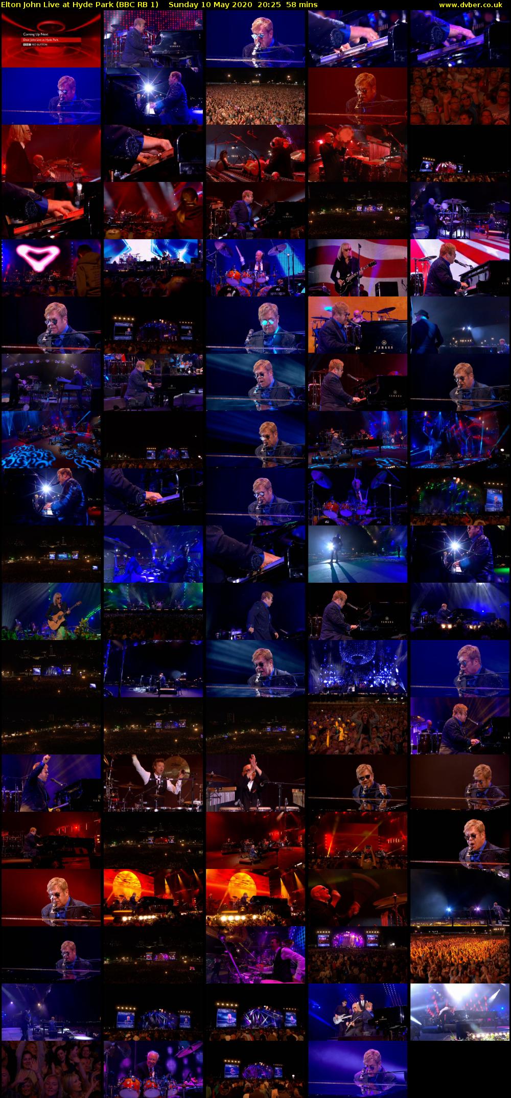 Elton John Live at Hyde Park (BBC RB 1) Sunday 10 May 2020 20:25 - 21:23