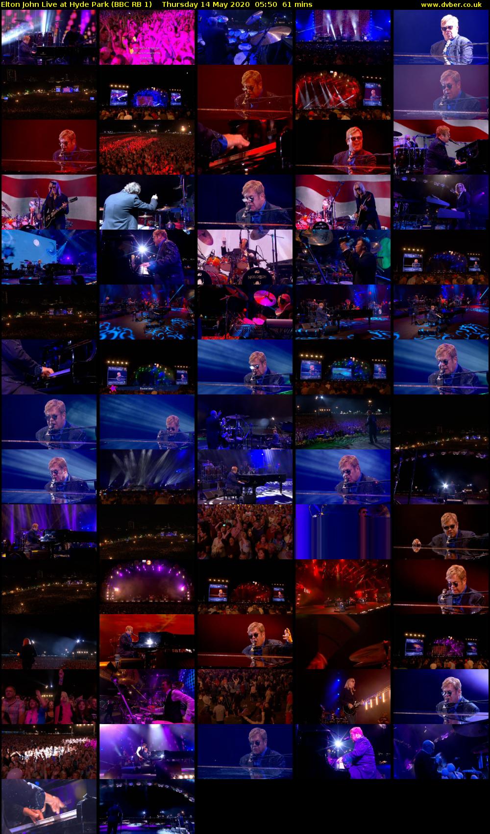 Elton John Live at Hyde Park (BBC RB 1) Thursday 14 May 2020 05:50 - 06:51