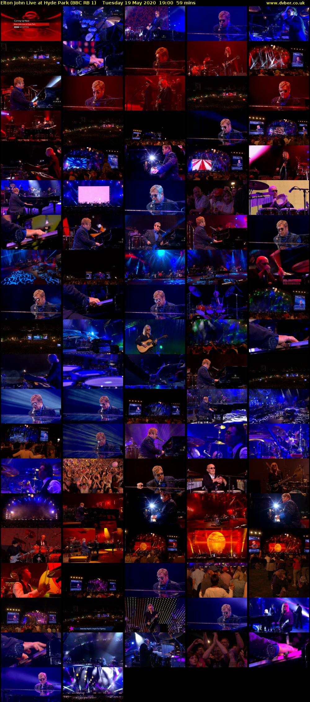 Elton John Live at Hyde Park (BBC RB 1) Tuesday 19 May 2020 19:00 - 19:59