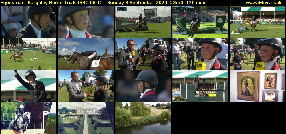 Equestrian: Burghley Horse Trials (BBC RB 1) Sunday 8 September 2024 23:50 - 01:50