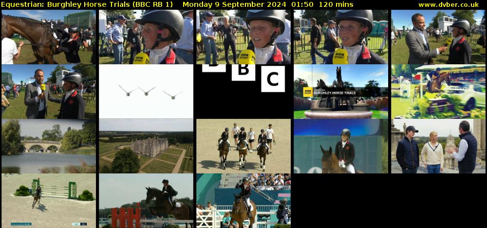 Equestrian: Burghley Horse Trials (BBC RB 1) Monday 9 September 2024 01:50 - 03:50