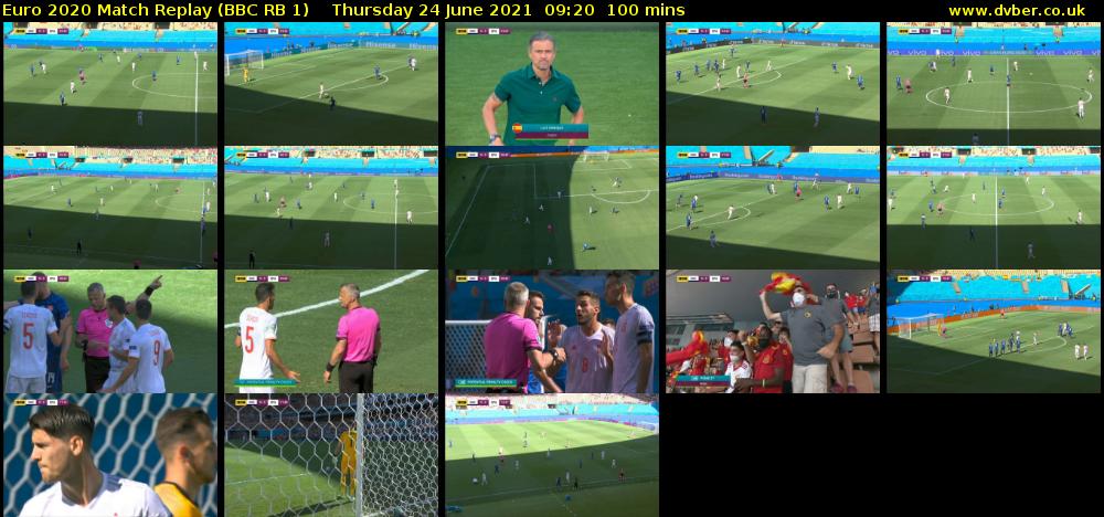 Euro 2020 Match Replay (BBC RB 1) Thursday 24 June 2021 09:20 - 11:00