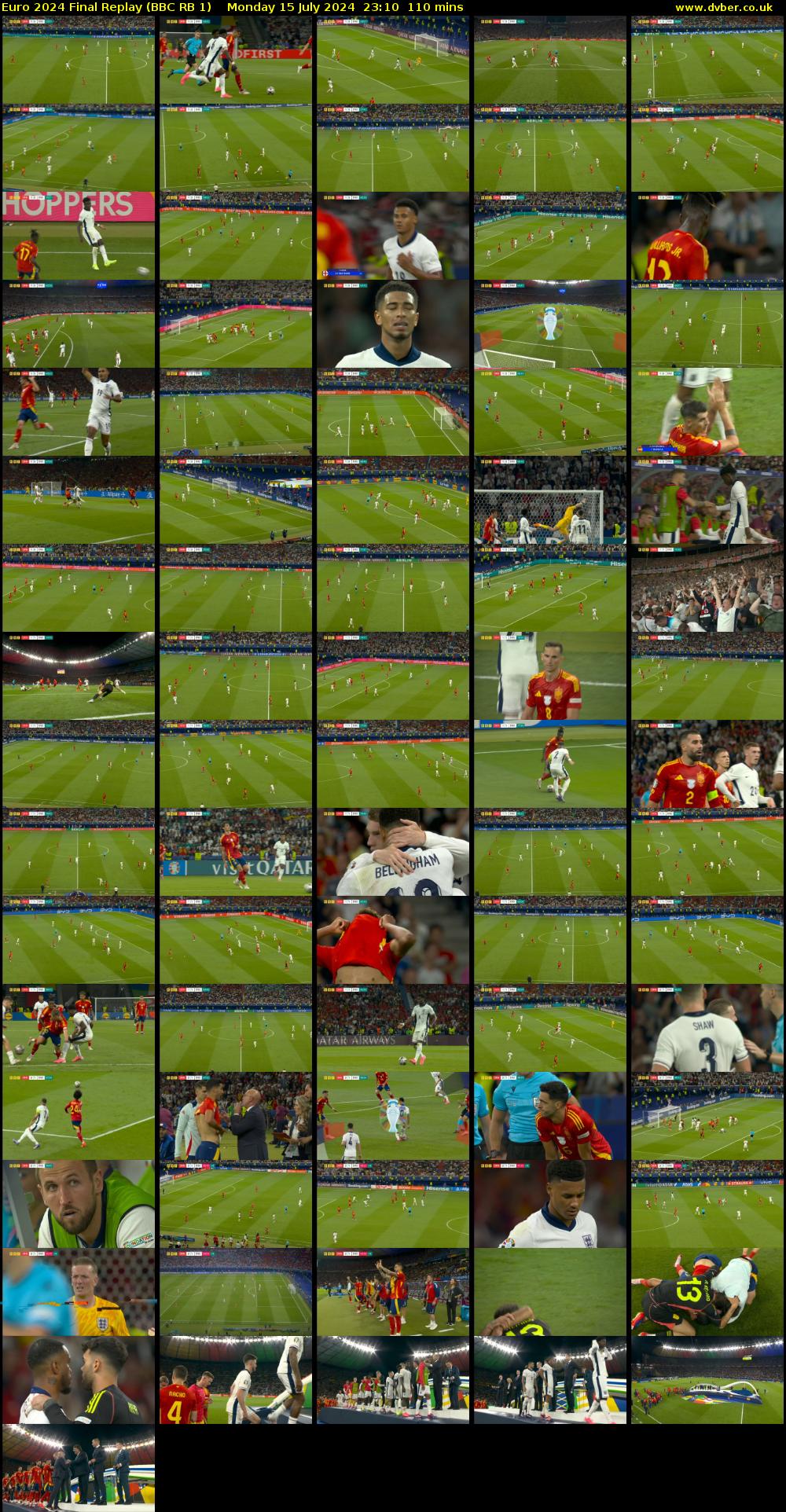 Euro 2024 Final Replay (BBC RB 1) Monday 15 July 2024 23:10 - 01:00