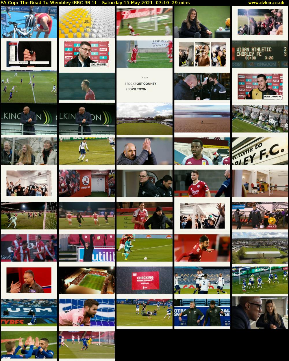 FA Cup: The Road to Wembley (BBC RB 1) Saturday 15 May 2021 07:10 - 07:39