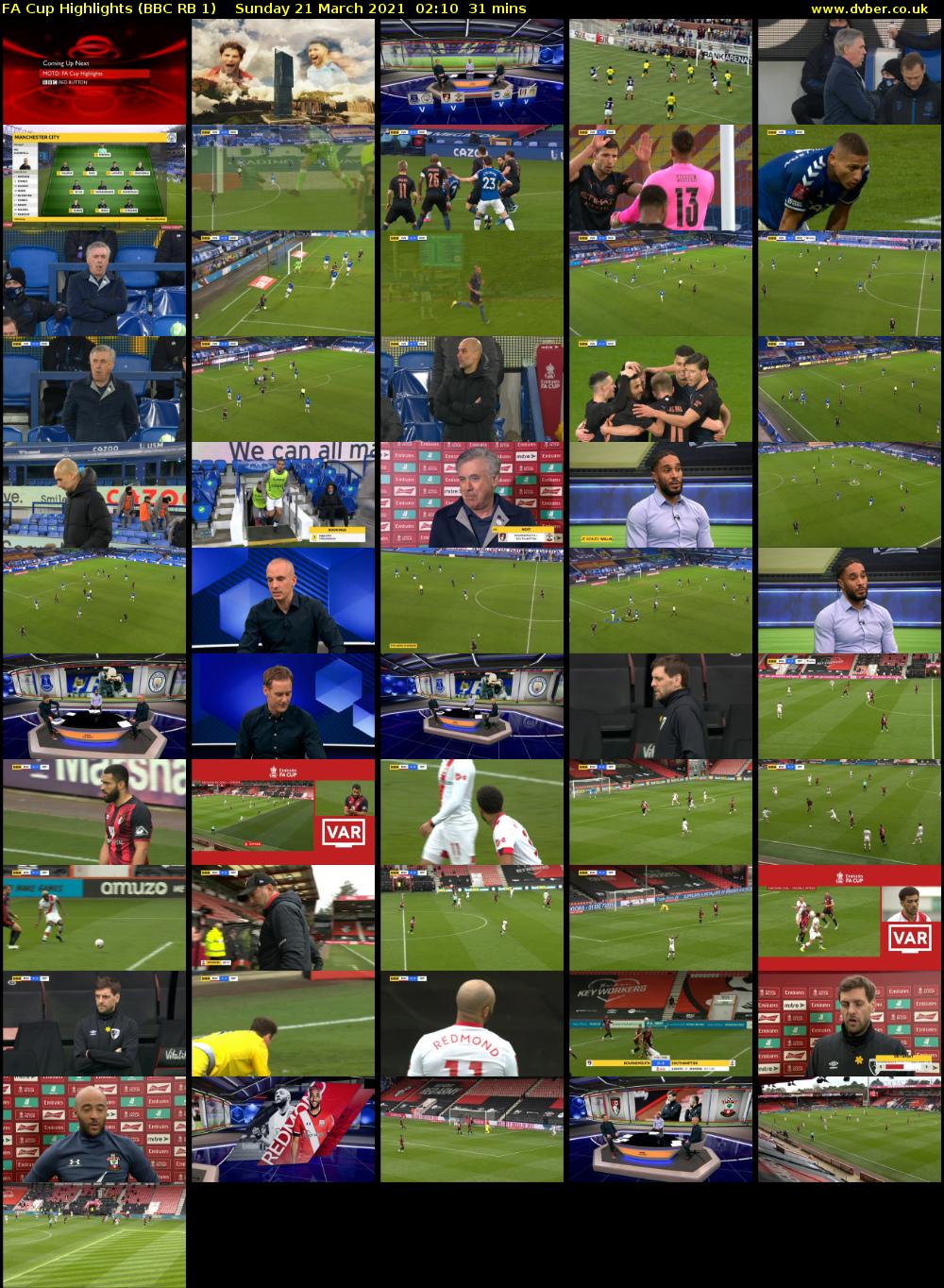 FA Cup Highlights (BBC RB 1) Sunday 21 March 2021 02:10 - 02:41