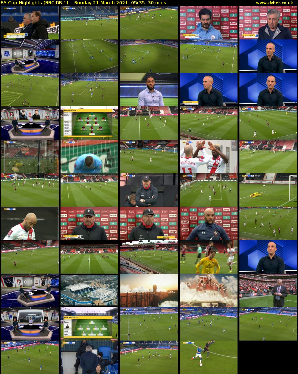FA Cup Highlights (BBC RB 1) Sunday 21 March 2021 05:35 - 06:05