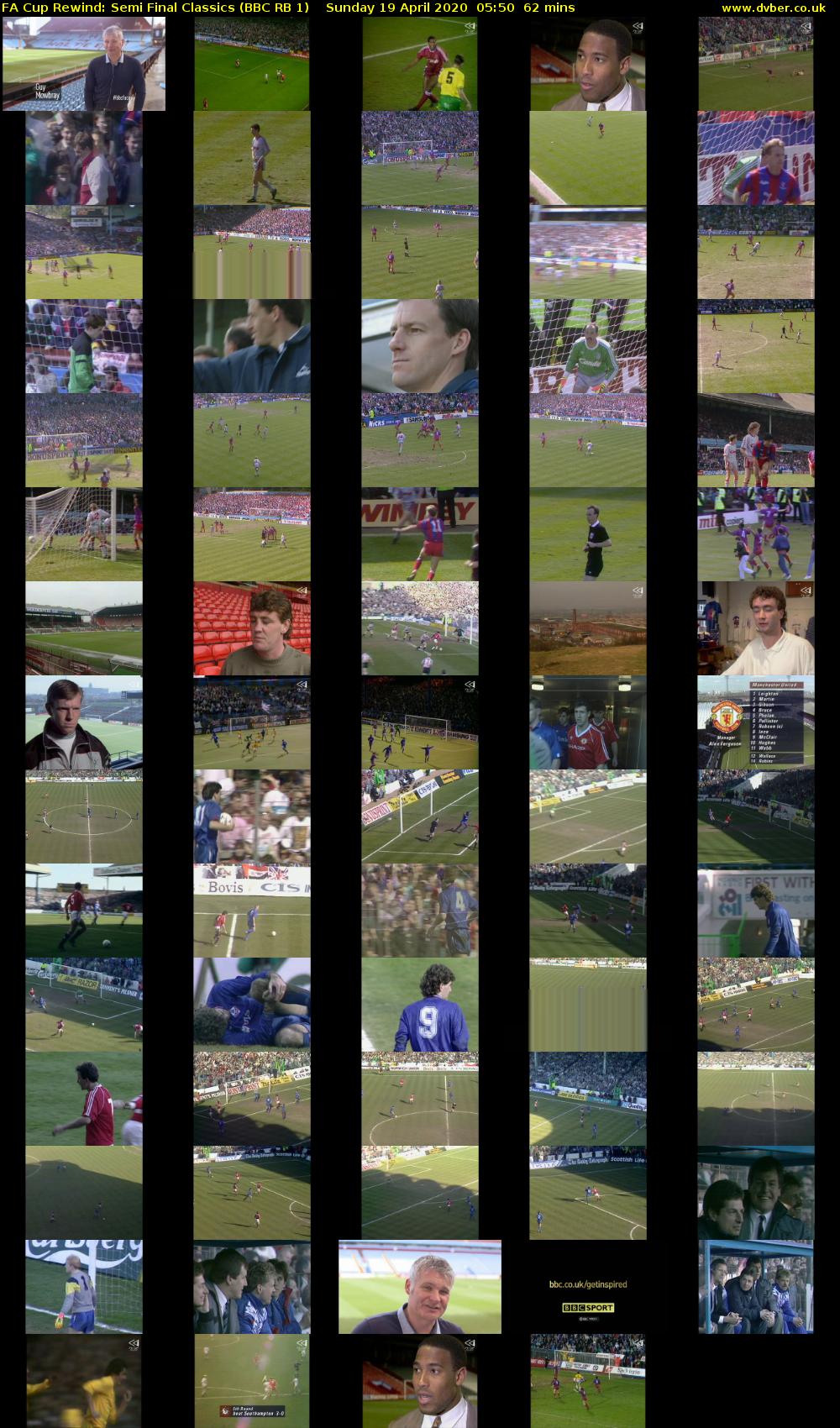 FA Cup Rewind: Semi Final Classics (BBC RB 1) Sunday 19 April 2020 05:50 - 06:52
