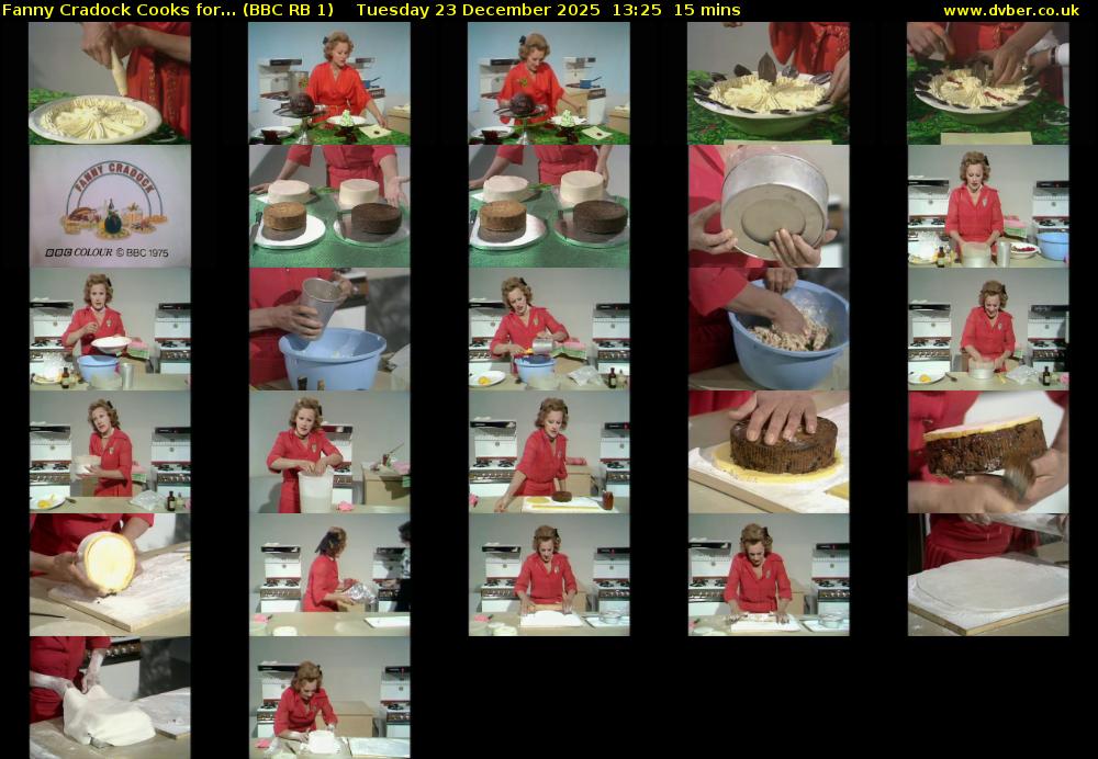 Fanny Cradock Cooks for... (BBC RB 1) Tuesday 23 December 2025 13:25 - 13:40