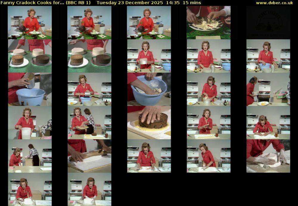 Fanny Cradock Cooks for... (BBC RB 1) Tuesday 23 December 2025 14:35 - 14:50