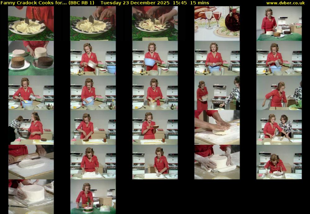 Fanny Cradock Cooks for... (BBC RB 1) Tuesday 23 December 2025 15:45 - 16:00