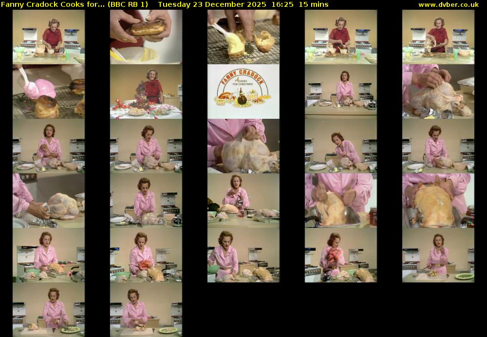 Fanny Cradock Cooks for... (BBC RB 1) Tuesday 23 December 2025 16:25 - 16:40
