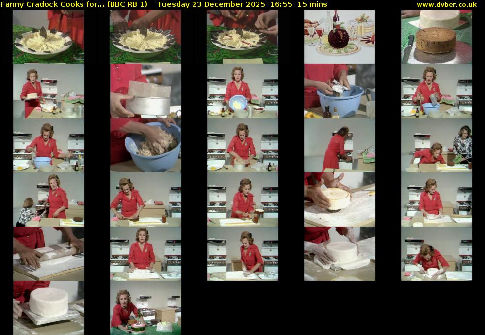 Fanny Cradock Cooks for... (BBC RB 1) Tuesday 23 December 2025 16:55 - 17:10