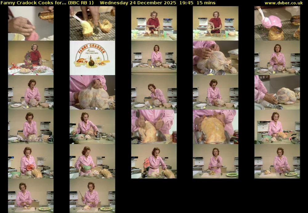 Fanny Cradock Cooks for... (BBC RB 1) Wednesday 24 December 2025 19:45 - 20:00