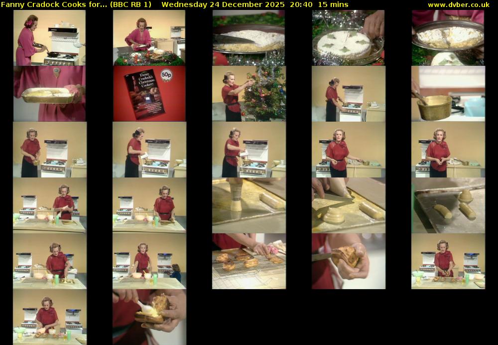 Fanny Cradock Cooks for... (BBC RB 1) Wednesday 24 December 2025 20:40 - 20:55