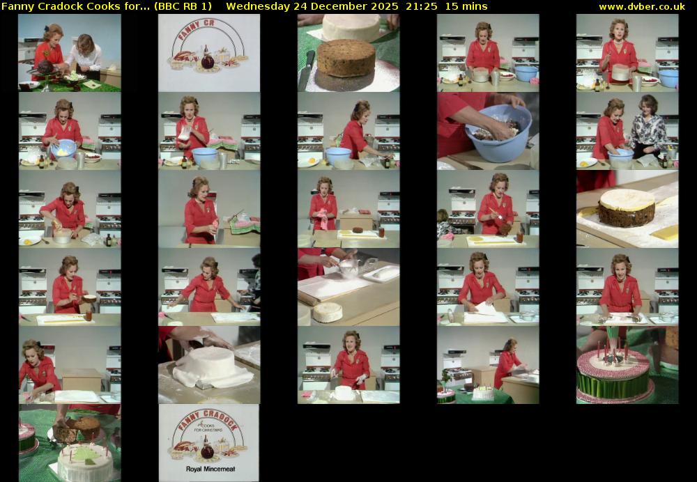 Fanny Cradock Cooks for... (BBC RB 1) Wednesday 24 December 2025 21:25 - 21:40