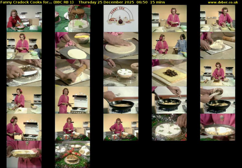 Fanny Cradock Cooks for... (BBC RB 1) Thursday 25 December 2025 06:50 - 07:05