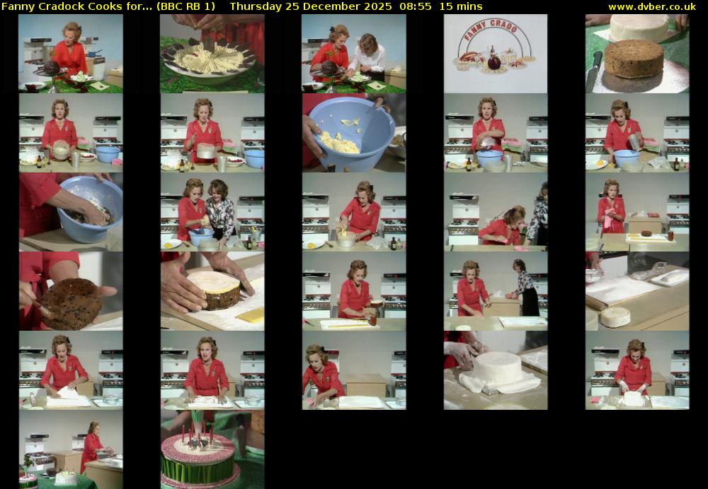 Fanny Cradock Cooks for... (BBC RB 1) Thursday 25 December 2025 08:55 - 09:10