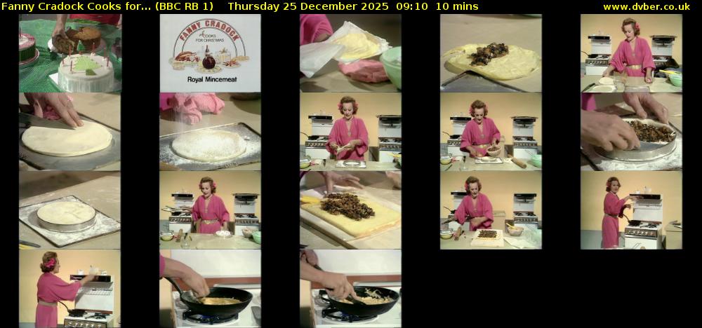 Fanny Cradock Cooks for... (BBC RB 1) Thursday 25 December 2025 09:10 - 09:20