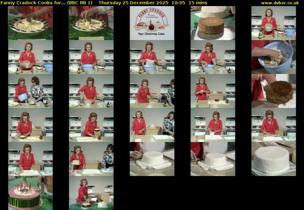 Fanny Cradock Cooks for... (BBC RB 1) Thursday 25 December 2025 10:05 - 10:20