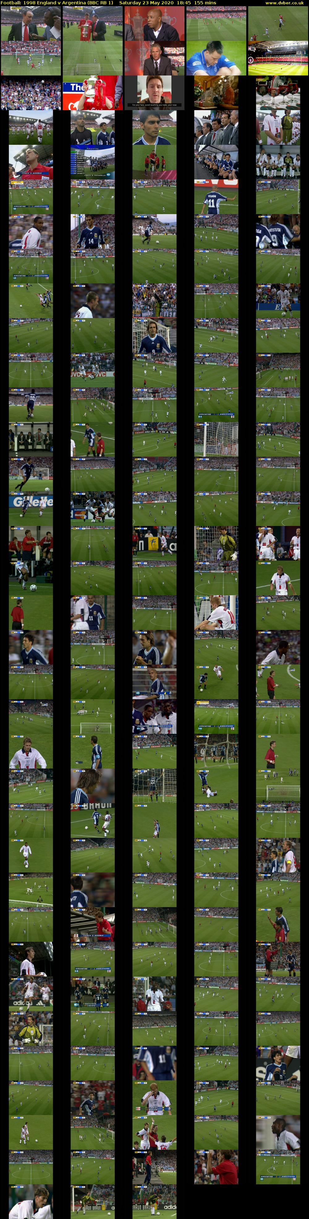 Football: 1998 England v Argentina (BBC RB 1) Saturday 23 May 2020 18:45 - 21:20