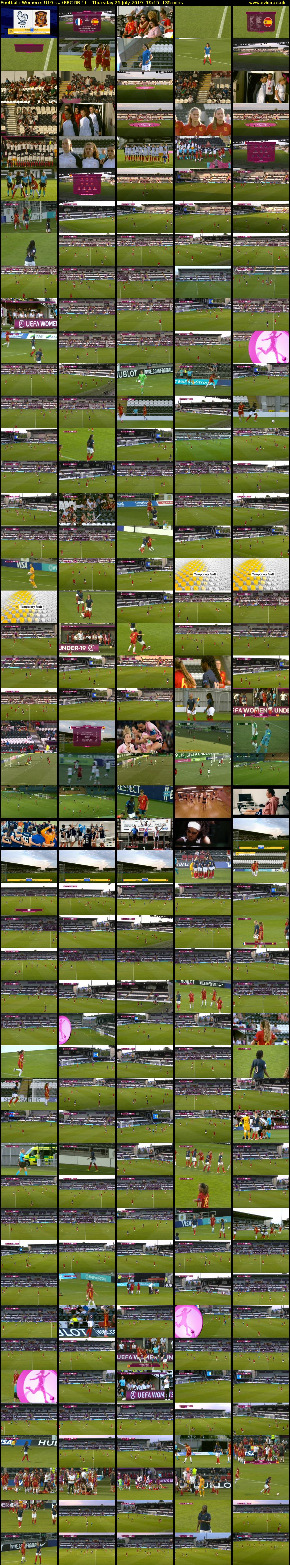 Football: Womens U19 -... (BBC RB 1) Thursday 25 July 2019 19:15 - 21:30