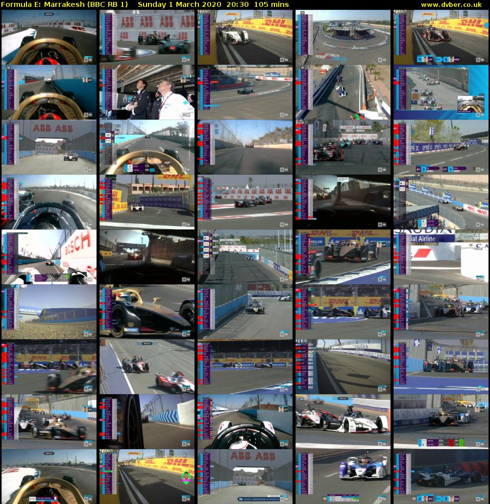 Formula E: Marrakesh (BBC RB 1) Sunday 1 March 2020 20:30 - 22:15