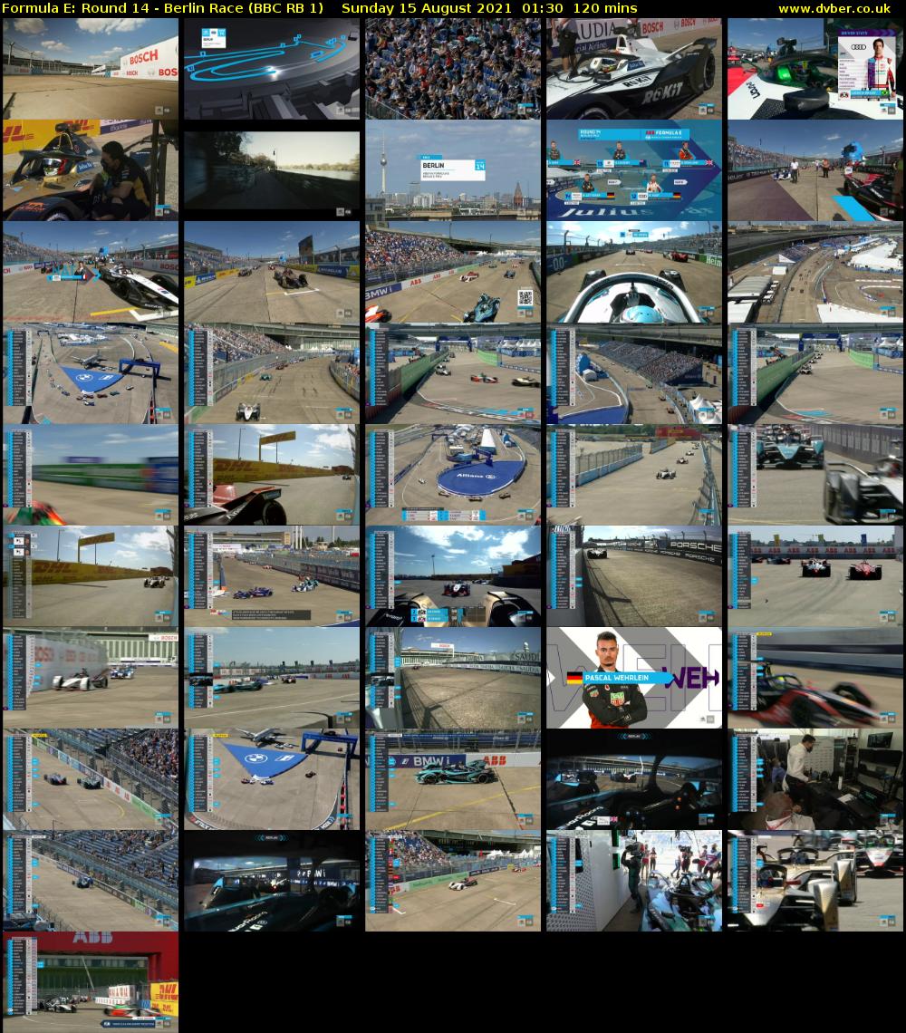 Formula E: Round 14 - Berlin Race (BBC RB 1) Sunday 15 August 2021 01:30 - 03:30
