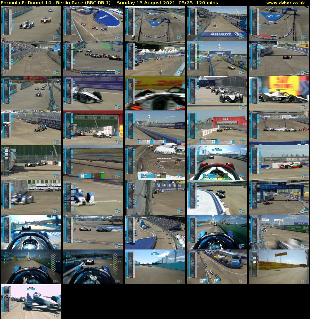 Formula E: Round 14 - Berlin Race (BBC RB 1) Sunday 15 August 2021 05:25 - 07:25