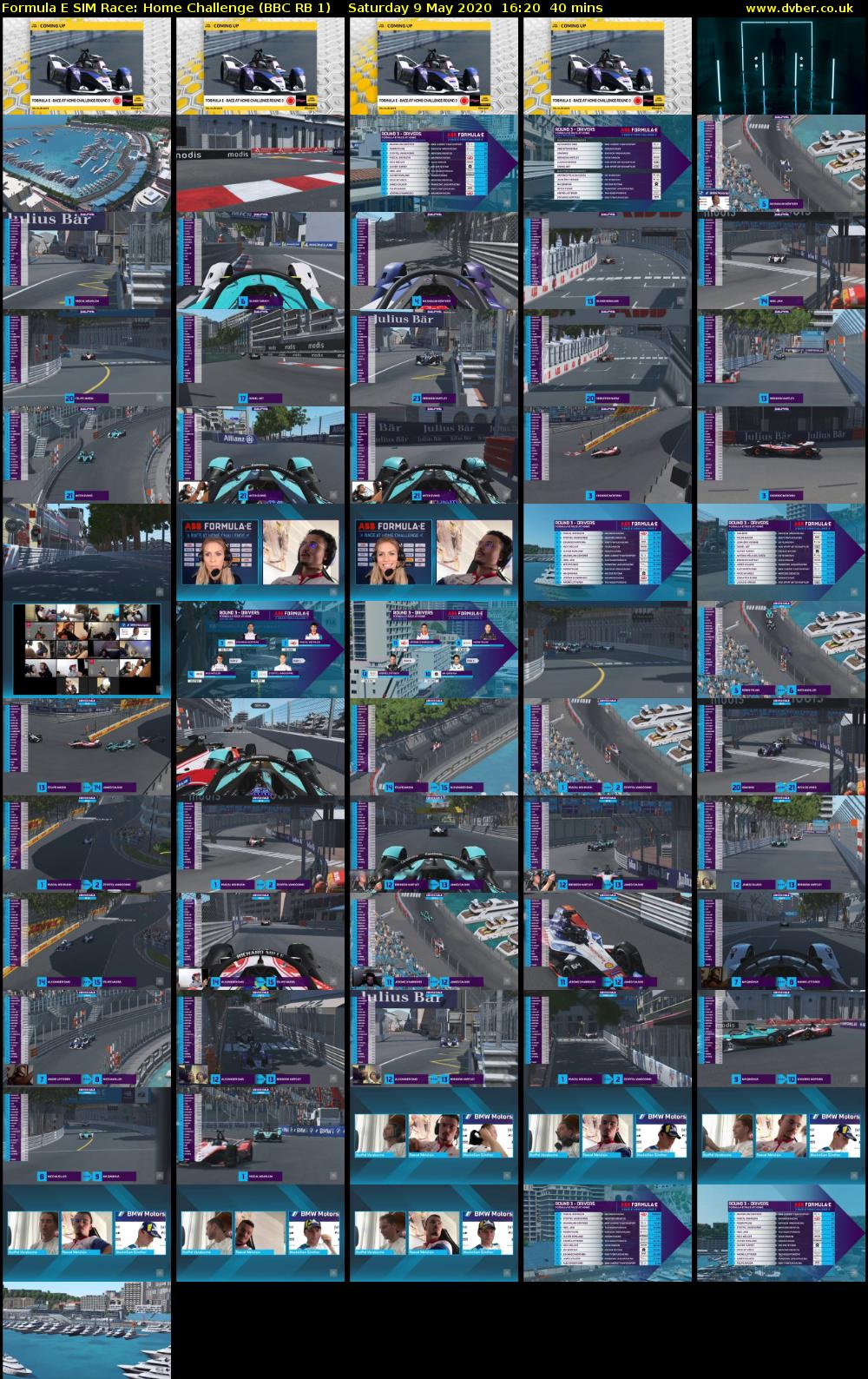 Formula E SIM Race: Home Challenge (BBC RB 1) Saturday 9 May 2020 16:20 - 17:00