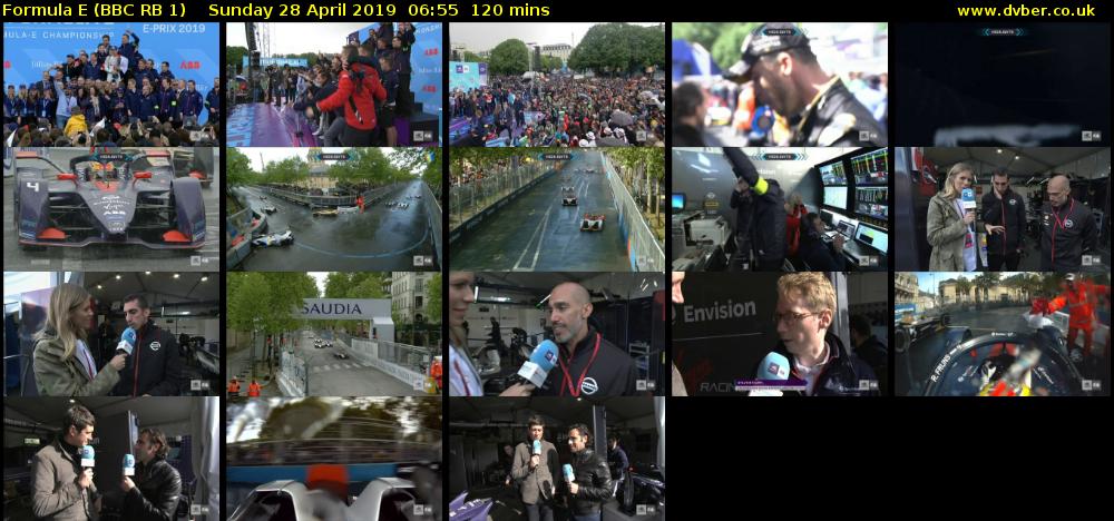 Formula E (BBC RB 1) Sunday 28 April 2019 06:55 - 08:55