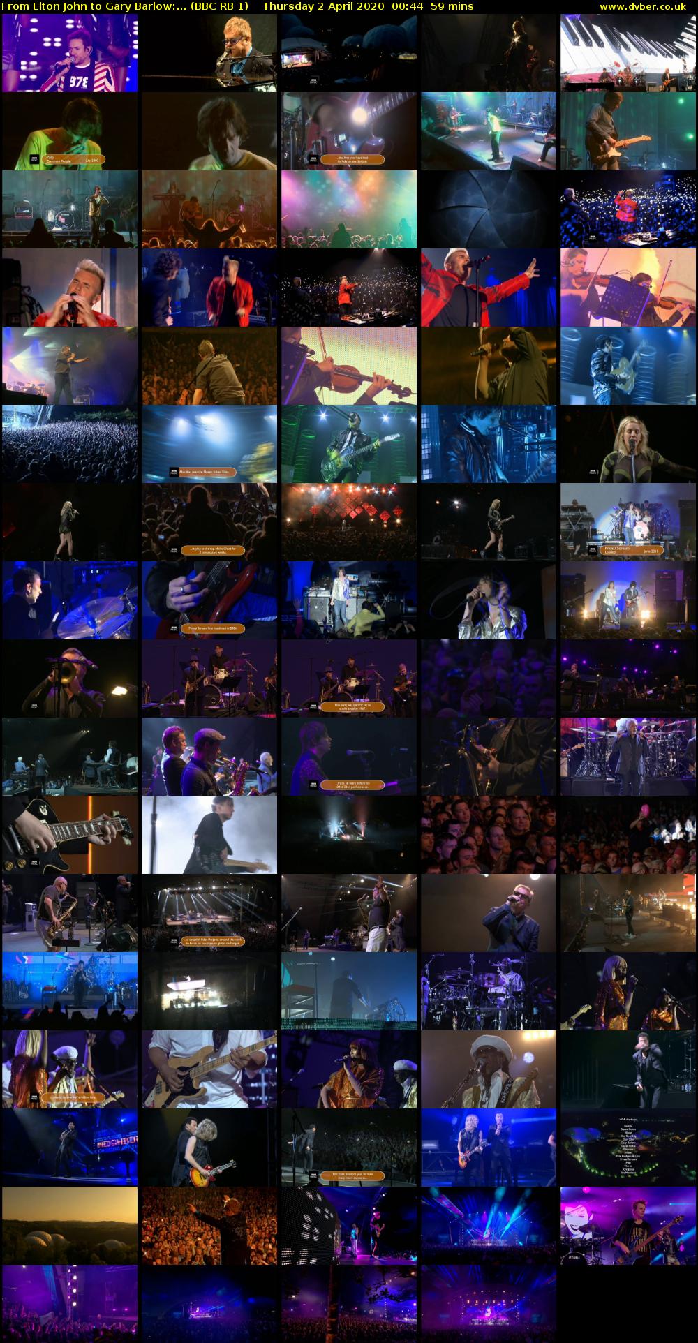 From Elton John to Gary Barlow:... (BBC RB 1) Thursday 2 April 2020 00:44 - 01:43