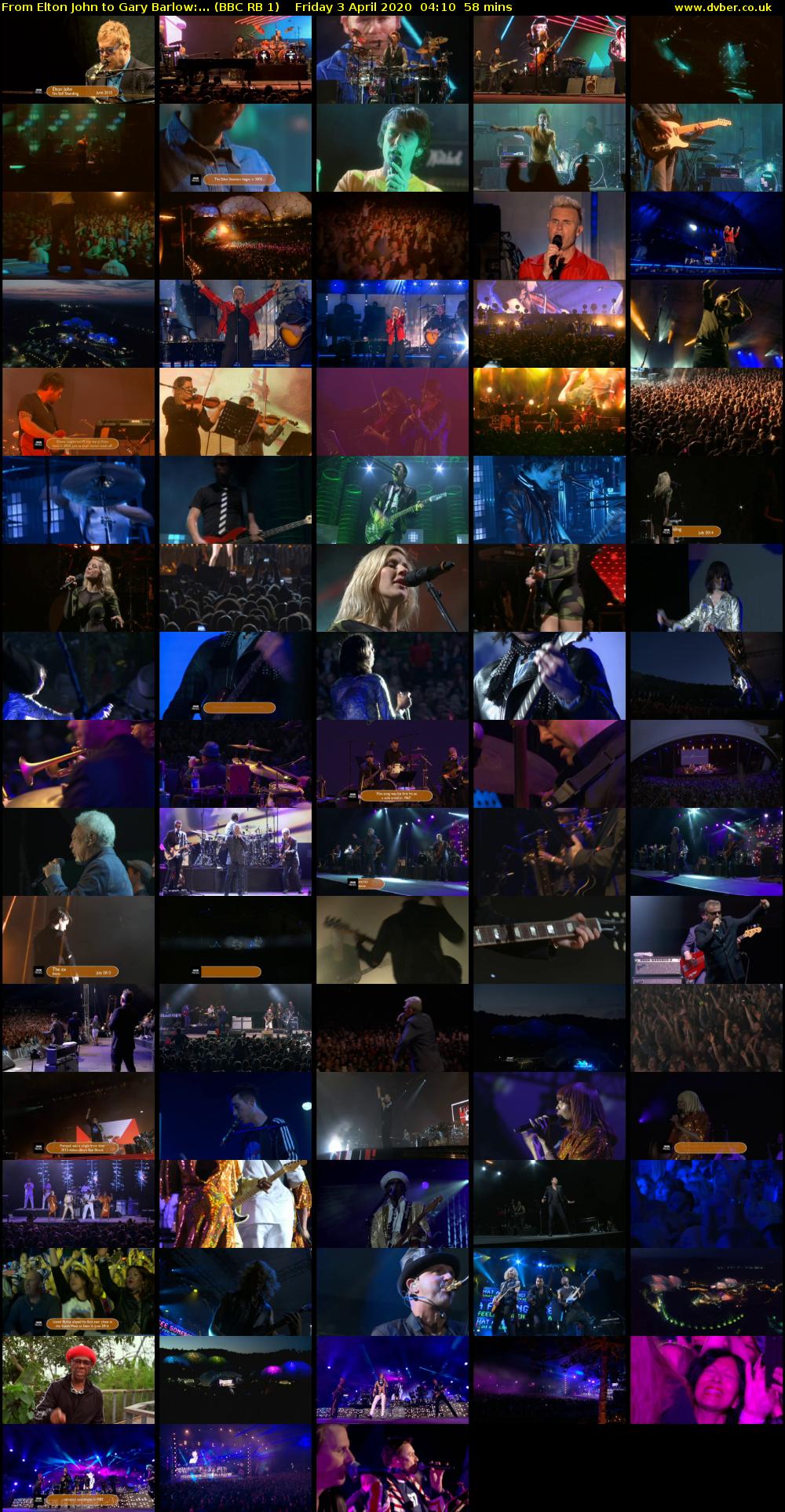 From Elton John to Gary Barlow:... (BBC RB 1) Friday 3 April 2020 04:10 - 05:08