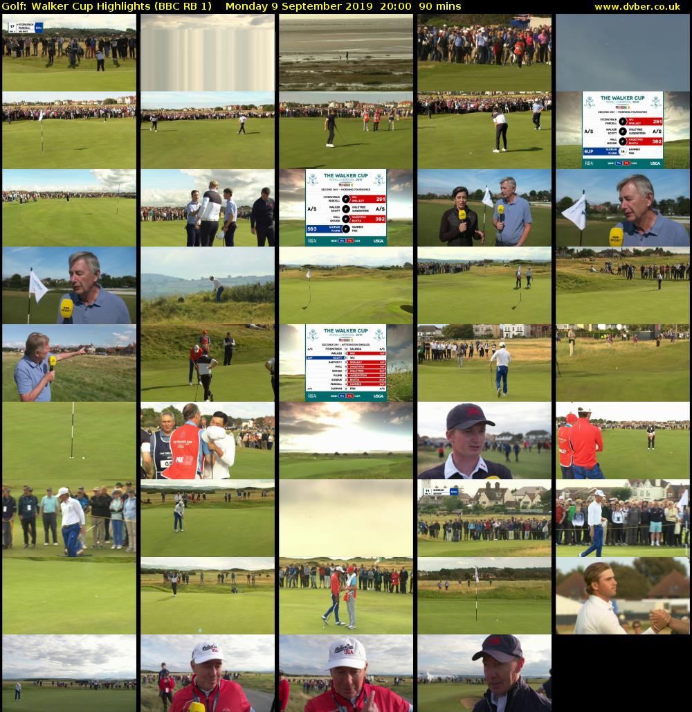 Golf: Walker Cup Highlights (BBC RB 1) Monday 9 September 2019 20:00 - 21:30