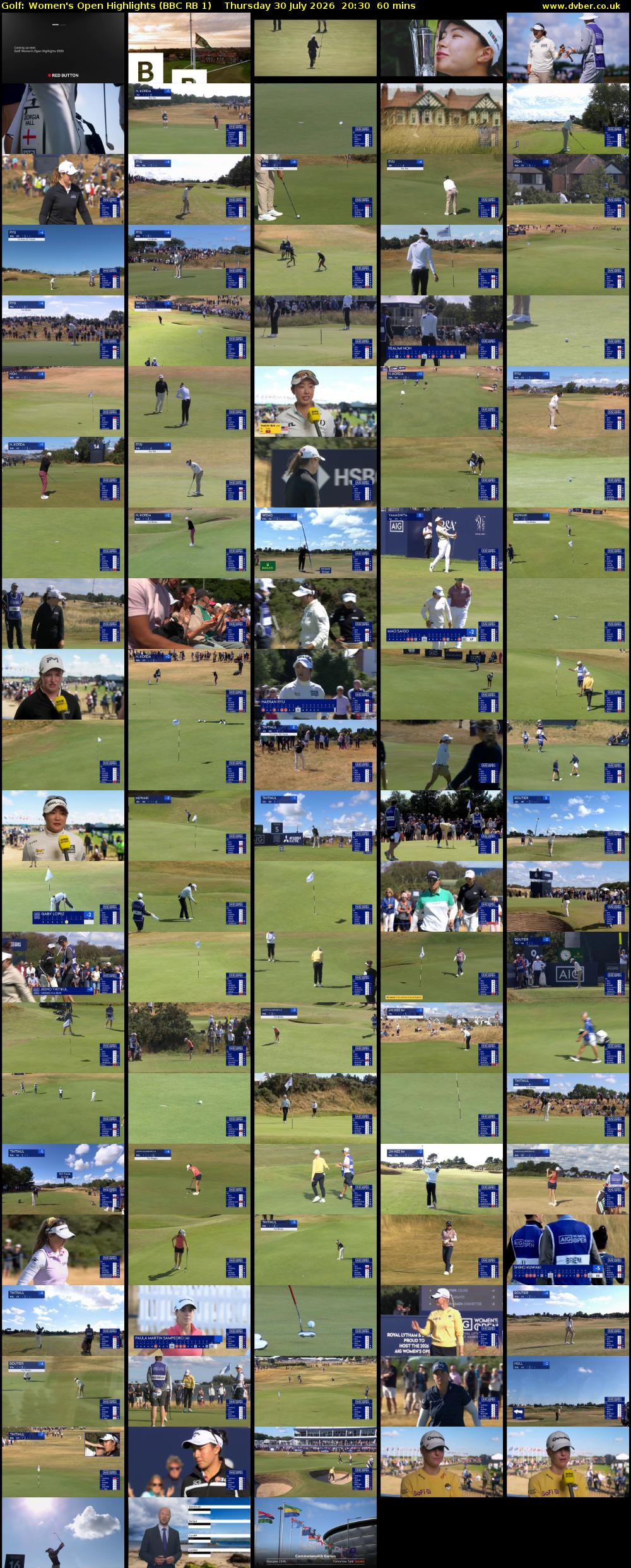 Golf: Women's Open Highlights (BBC RB 1) Thursday 30 July 2026 20:30 - 21:30