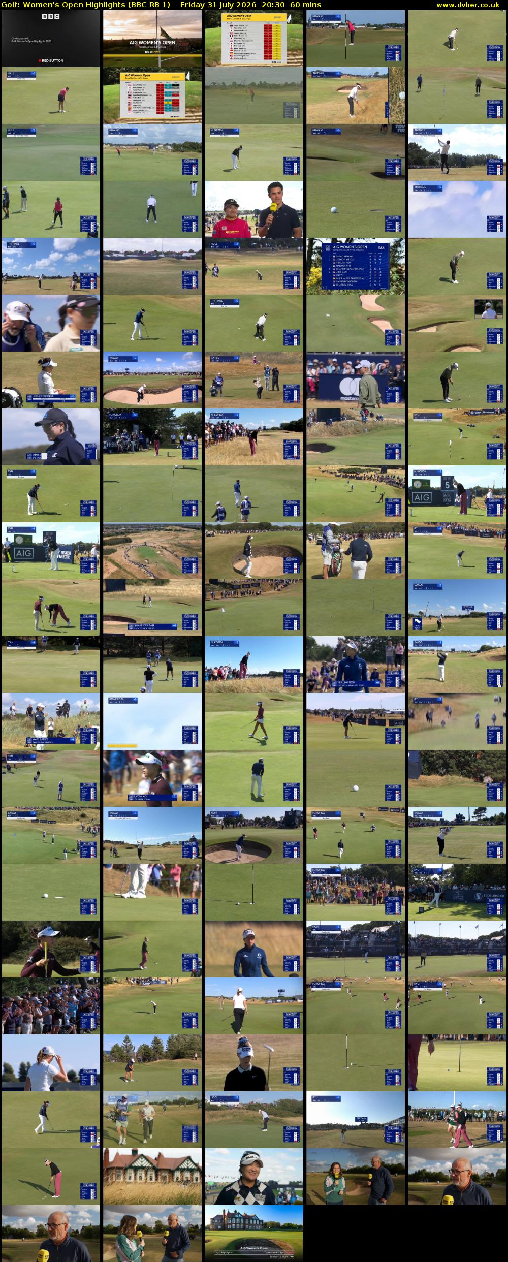 Golf: Women's Open Highlights (BBC RB 1) Friday 31 July 2026 20:30 - 21:30