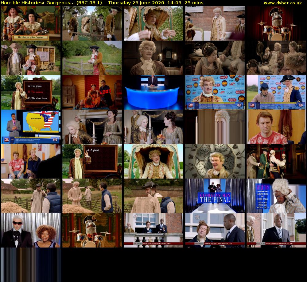 Horrible Histories: Gorgeous... (BBC RB 1) Thursday 25 June 2020 14:05 - 14:30