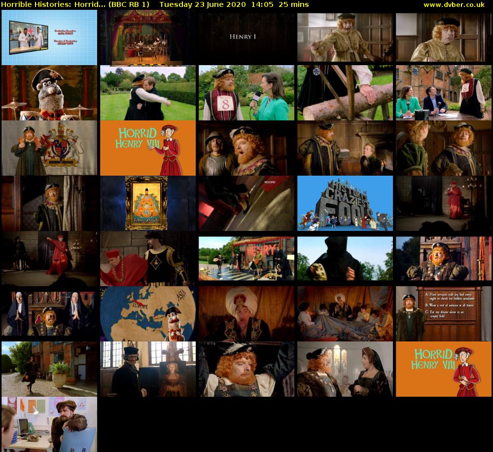 Horrible Histories: Horrid... (BBC RB 1) Tuesday 23 June 2020 14:05 - 14:30