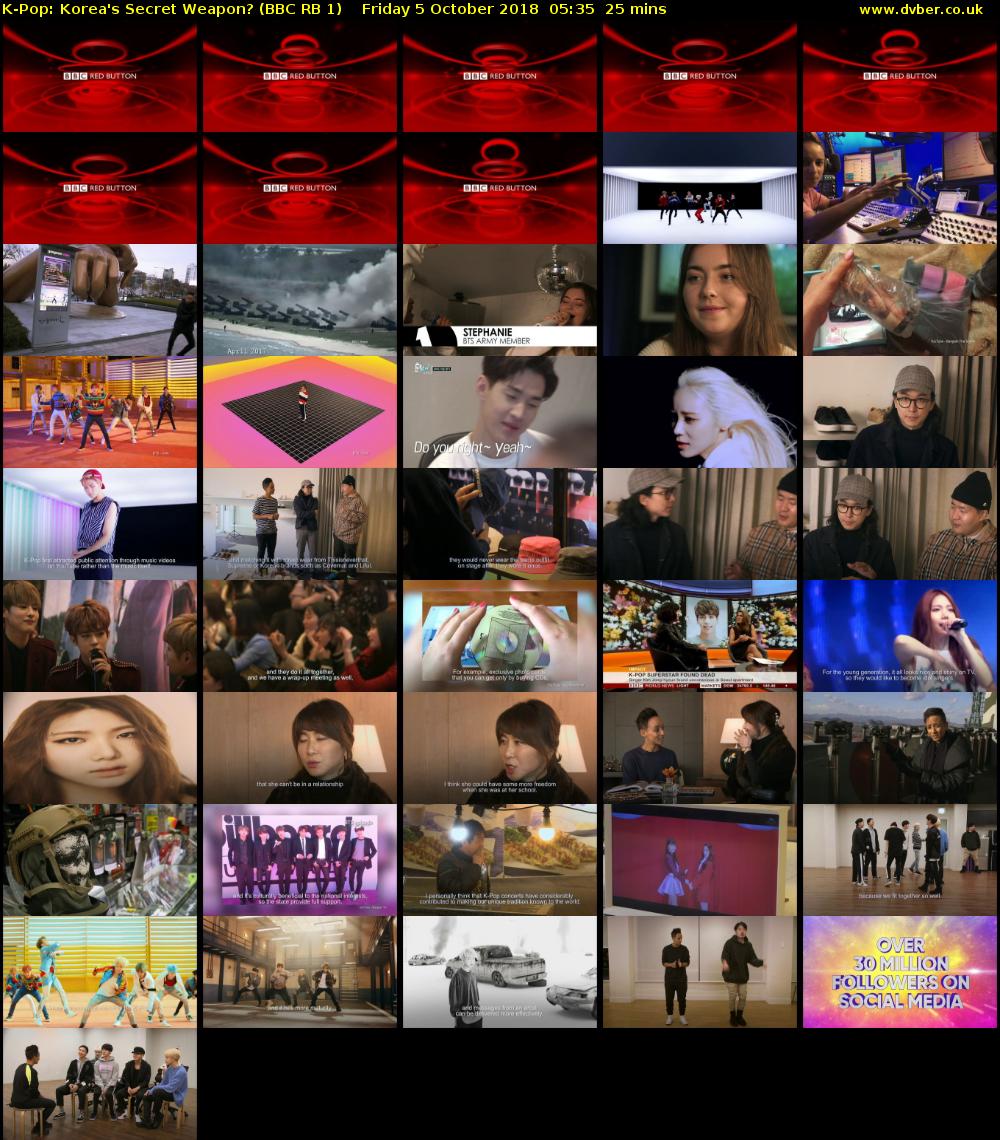 K-Pop: Korea's Secret Weapon? (BBC RB 1) Friday 5 October 2018 05:35 - 06:00