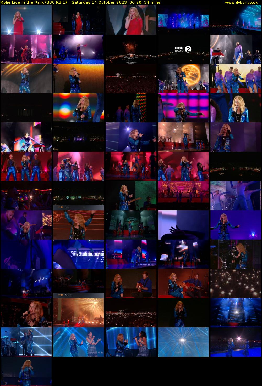 Kylie Live in the Park (BBC RB 1) Saturday 14 October 2023 06:20 - 06:54