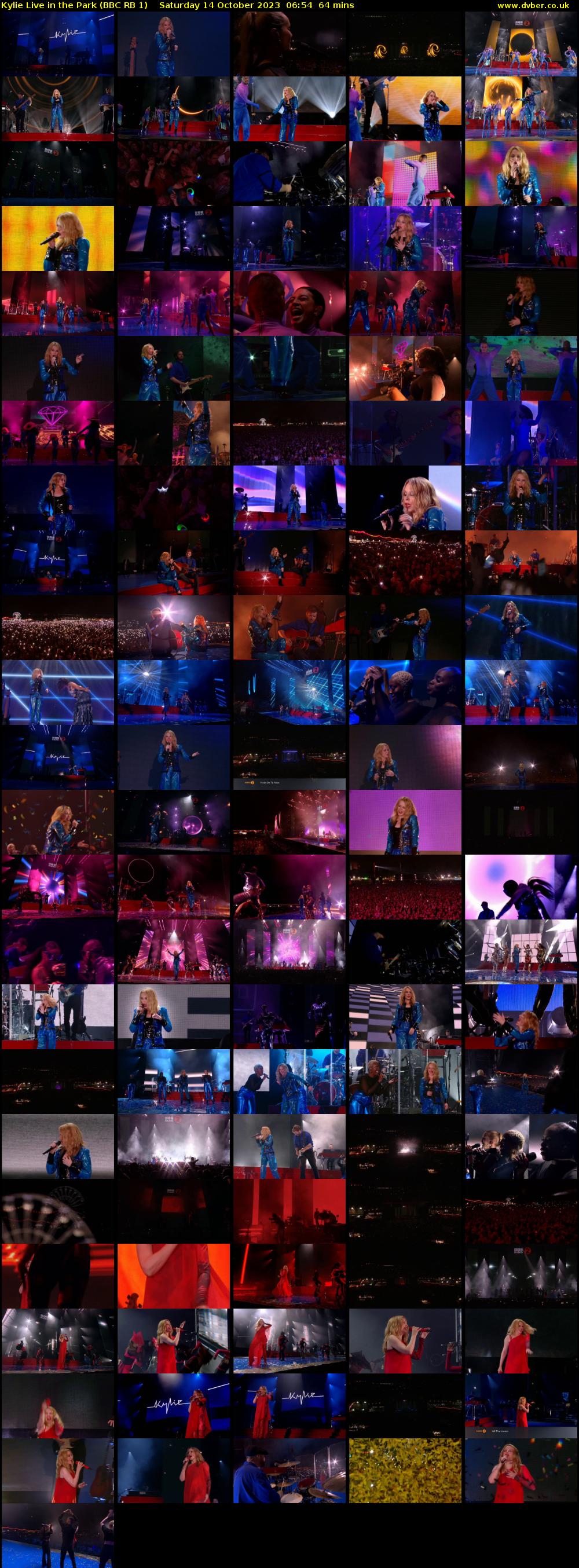 Kylie Live in the Park (BBC RB 1) Saturday 14 October 2023 06:54 - 07:58