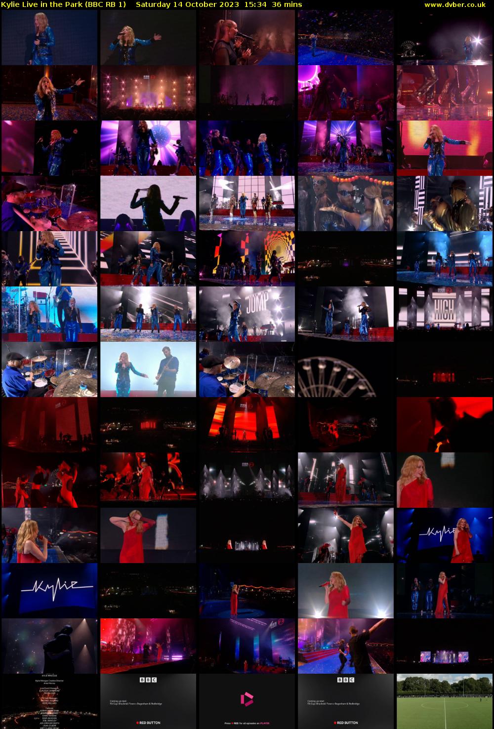 Kylie Live in the Park (BBC RB 1) Saturday 14 October 2023 15:34 - 16:10