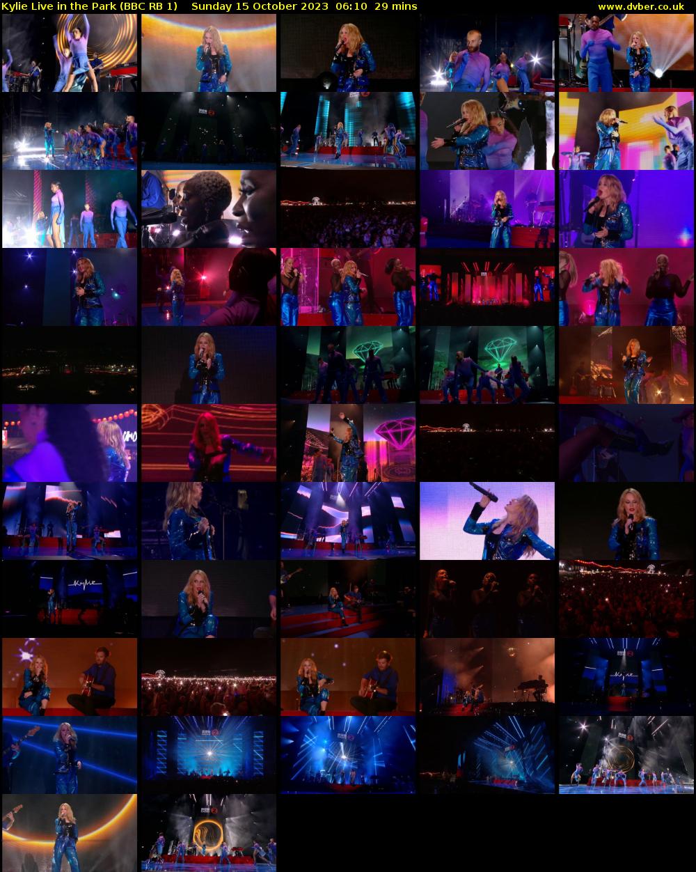 Kylie Live in the Park (BBC RB 1) Sunday 15 October 2023 06:10 - 06:39