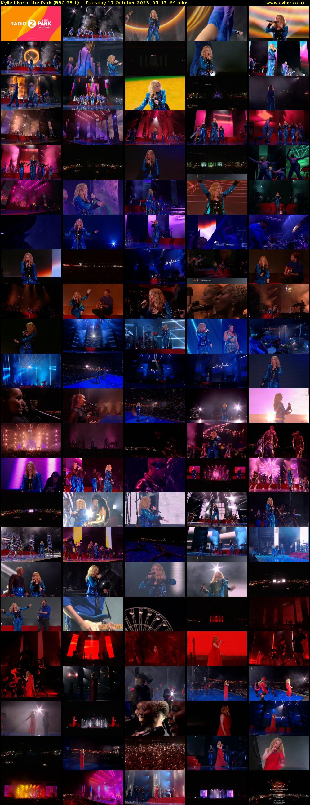 Kylie Live in the Park (BBC RB 1) Tuesday 17 October 2023 05:45 - 06:49